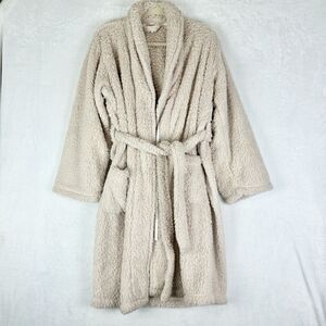 Pottery Barn Teddy Bear Faux Fur Robe Size Medium Beige Tan Unisex
